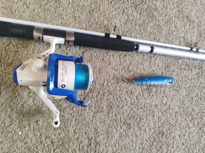Mitchell Neuron Mackerel 300 fishing rod  with ocean lure