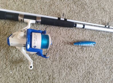 Mitchell Neuron Mackerel 300 fishing rod  with ocean lure