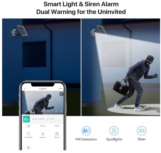 ZOSI 2K Solar Security Camera for Outdoor Indoor, 3MP Battery Operated Security Camera Wireless for Home, Color Night Vision,2 Way Audio,Spotlight Siren,Human Detection,SD Card/Cloud Storage
