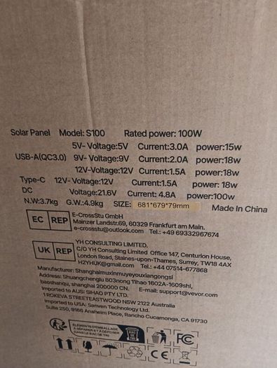 Vevor 100W Bifacial Foldable Solar Panel