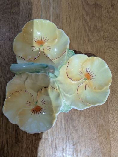 Art Deco Beswick Pansy Triple Dish