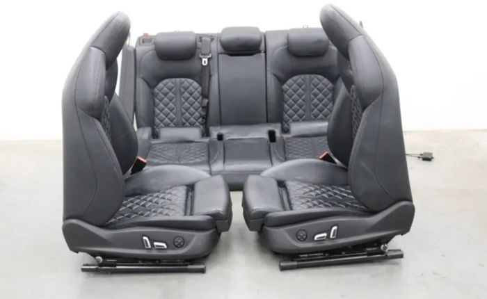 AUDI A6 C7 4G Quattro Black Piano Interior Trim. Flat Button Multi Function Steering Wheel. Super Sport Sline Seats Front Armrest.