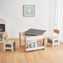 Kids Table and Chair Set, 4 in 1 Toddler Desk with Storage Drawer, Wooden Activity Table for 2 in 1 Detachable Tabletop,Bookshelf, Suitable for Classroom, Home, Nursery, Playroom Image 7