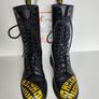 Dr Martens 1914 14 hole 1C14 black yellow foot mid calf boots UK4 EU37 US6 Image 2