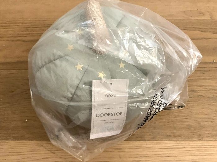 NEXT Sage Green Pumpkin Doorstop