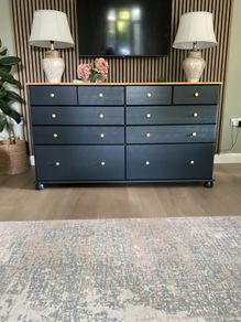 Large Refurbished Solid Pine Chest of Drawers