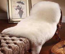 FREE EXPRESS SHIPPING Faux Fur Soft Fluffy Single Sheepskin Stule Style Rug, Faux Fleece Chair Cover Seat Pad Soft Fluffy Shaggy Area Rugs for Bedroom Sofa Floor (White 60 x 90 CM)