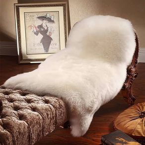FREE EXPRESS SHIPPING Faux Fur Soft Fluffy Single Sheepskin Stule Style Rug, Faux Fleece Chair Cover Seat Pad Soft Fluffy Shaggy Area Rugs for Bedroom Sofa Floor (White 60 x 90 CM)
