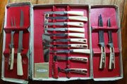 Vintage Sheffield Cutlery Set Steak, Carving Knives Original Box