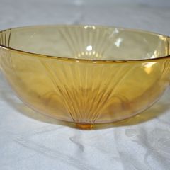 Art deco amber glass bowl