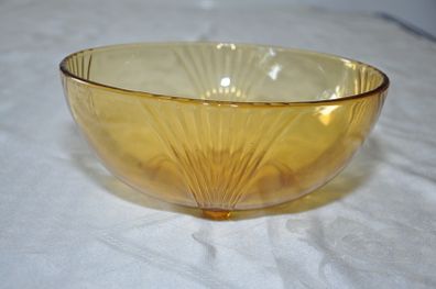 Art deco amber glass bowl
