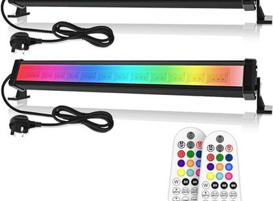 RGB Light Bar 42W Disco Lights Led Floodlight 3350LM with Remote Control RGB Lights for Bar Party Stage Garden BBQ Halloween Christmas Festival Decorative Lighting, 2 Pieces