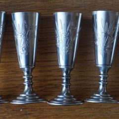 5 silver shot glasses