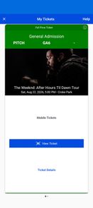 Weeknd concert pitch standing tickets 22/08