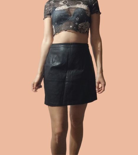 New Look black faux leather skirt, size 10