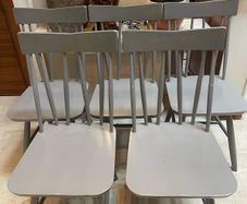 5 x Grey Sturdy Wooden Kitchen Dining Chairs - Can Deliver