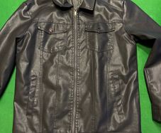 Faux men's biker metal leather jacket (brand new)