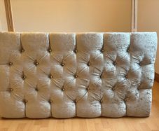 Crushed velvet headboard in grey
