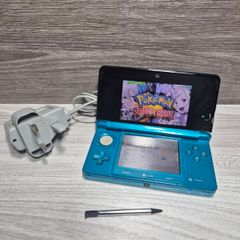 Nintendo 3DS Aqua Blue Console With Charger 32 GB SD Card - 36 Digital Games