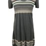 Dorothy Perkins Grey Striped Short Sleeve Cotton Blend Jumper Dress Uk 10 Image 2