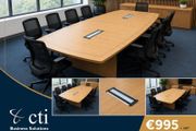 2.8M Oak Boardroom Table - Grade A