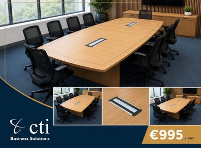 2.8M Oak Boardroom Table - Grade A