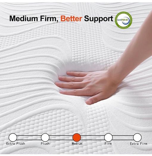King Memory Foam Mattress, Cooling 5ft Kingsize Mattresses, Medium Firm, with Removable Cover, 150X200X20cm