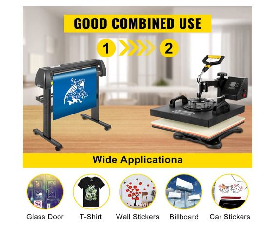 5 in 1 Transfer Heat Press Machine and  Vinyl Cutting Plotter Desktop Machine