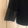 Black 3/4 sleeve jacket with leather cuff detail Image 2