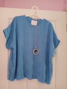 Blue Top and Neckpiece for sale. NEW, tags still on items.