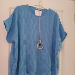 Blue Top and Neckpiece for sale. NEW, tags still on items.