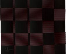 FREE EXPRESS SHIPPING  Pack Black/burgundy12 X 12"X1" Acoustic Panels Studio Soundproofing Foam Wedge Tiles