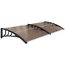 75 x 195 cm Curved Door Window Awning Canopy, Polycarbonate Cover for Front Door and Outdoor Patio, UV Rain Snow Protection Shelter, Brown Image 2