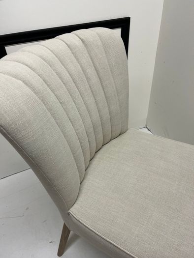 Set of 2 Contemporary Linen Accent Chair with Channel-Tufted Back