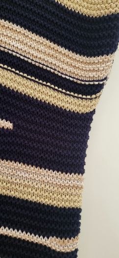MADELEINE navy beige and gold knit Sz M (Fit 12-14UK) - Rrp 149 (New)