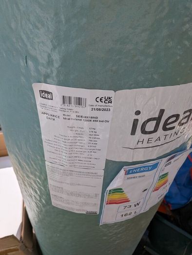 Ideal Heating 162L Hot Water Cylinder. Nearly New 2023