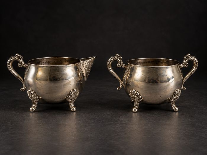 Vintage Silver-Plated Cream & Sugar Set