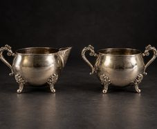 Vintage Silver-Plated Cream & Sugar Set