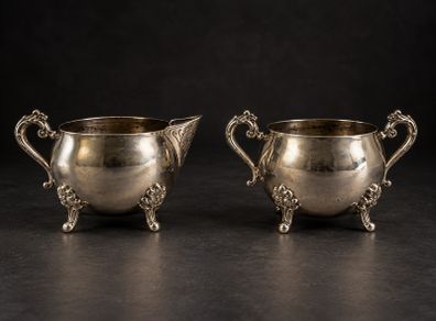 Vintage Silver-Plated Cream & Sugar Set