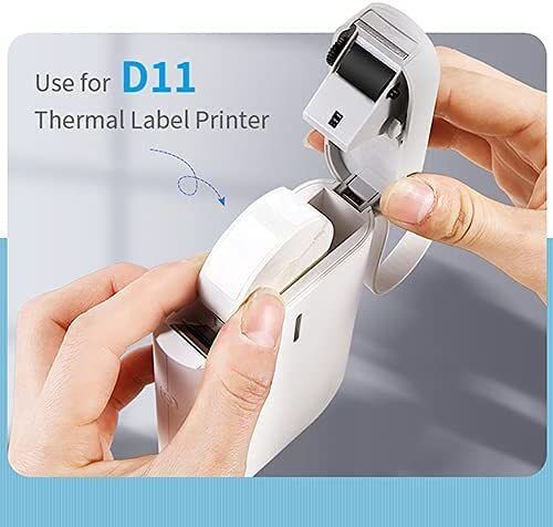 Label Maker Cable Tape, Waterproof Stronger Adhesiveness Laminated Label Pinter Paper for D11 Label Maker, Easy to Use (0.5" x 4.3", 60pcs, White)