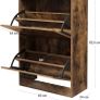 _Shoe cabinet with 2 compartments, Hallway cabinet, adjustable divider, 12 pairs of women's shoes or 8 men's shoes, 60 x 24 x 83.5 cm, industrial style, Rustic brown Image 4