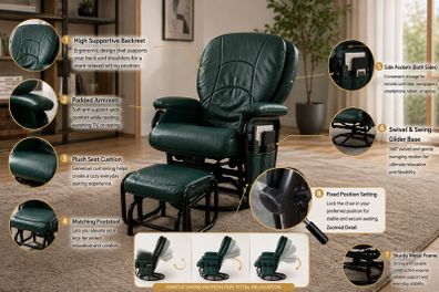 Luxury Swivel Glider Rocking Chair