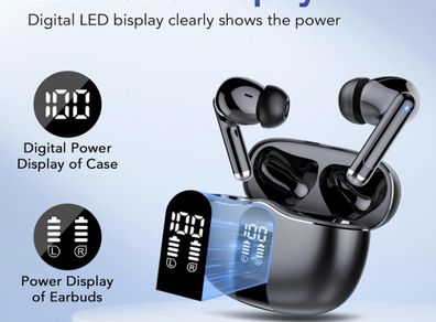 2025 Wireless Earbuds, Bluetooth 5.3 Headphones in Ear with 4 HD Mics, 40H Bluetooth Earbuds Deep Bass HiFi Stereo, Mini Ear Buds ENC Noise Cancelling, IP7 Waterproof for Running-S56