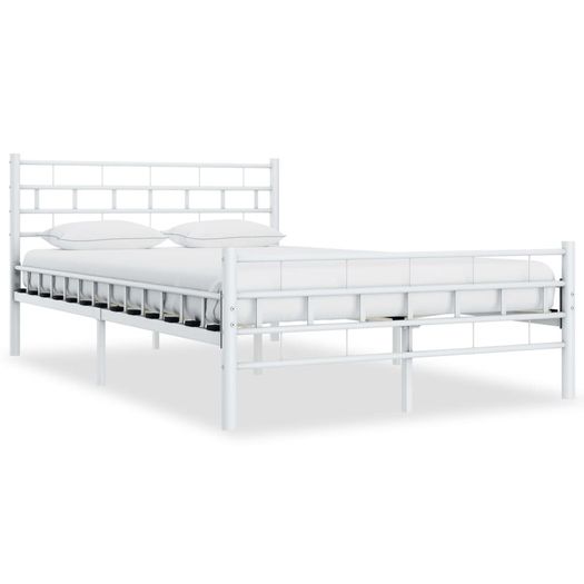 Bed Frame White Metal 120x200 cm