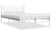 Bed Frame White Metal 120x200 cm