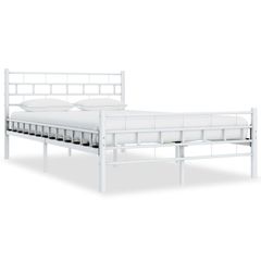 Bed Frame White Metal 120x200 cm