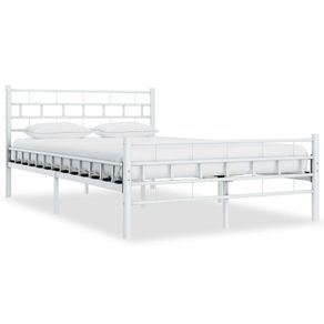 Bed Frame White Metal 120x200 cm