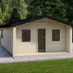 Ecohome Log Cabins 2 Bed Contemporary Style 40 sq.m. 5m x 8.7m