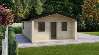 Ecohome Log Cabins 2 Bed Contemporary Style 40 sq.m. 5m x 8.7m