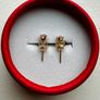 Lab grown diamond round stud earrings in 18k gold Image 2